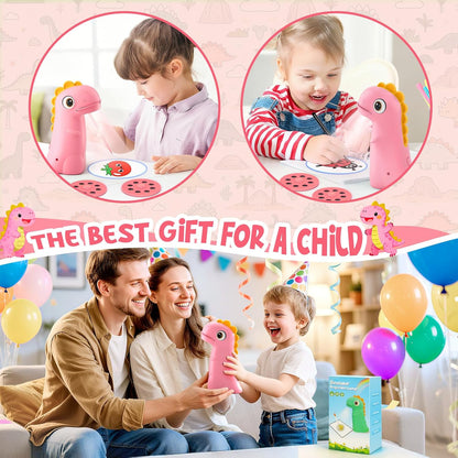 Drawing Projector for Kids, Easter Baskets for Kids Rechargeable Dinosaur Projector, Easy Tracing Toy for Toys Ages 3-14 to Learn Drawing, Perfect Art & Craft Easter Gift for Girls & Boys